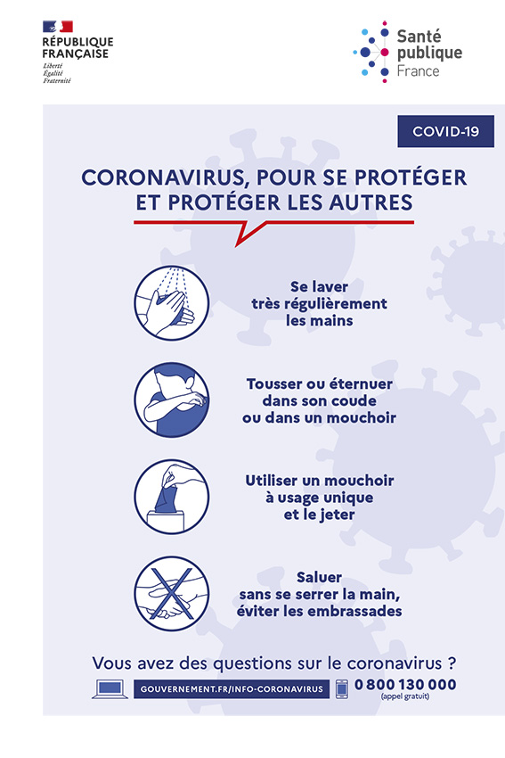 Affiche Coronavirus gestes barierre spf v060320